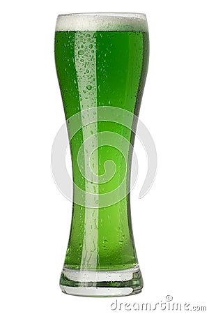 Glass of green beer Stock Photo