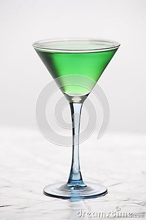 Glass of green wine Stock Photo