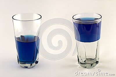 Glass Half Empty, Half Full Stock Photo