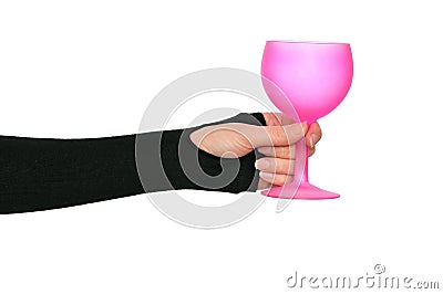 Glass in the hand Stock Photo