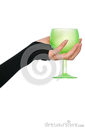 Glass in the hand Stock Photo