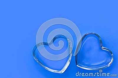 Glass heart, fragile love background, valentines day concept Stock Photo