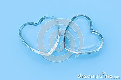 Glass heart, fragile love background, valentines day concept Stock Photo