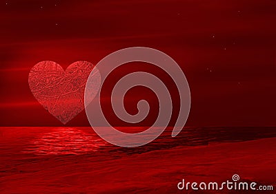 Glass Heart Moon Stock Photo