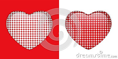 Glass Heart Textures Vector Illustration