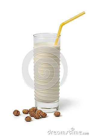 Glass Horchata milk and shelled chufa nuts Stock Photo