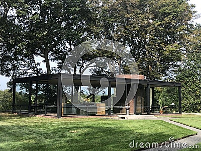 The Glass House by Philip Johnson in New Canaan, Connecticut Editorial Stock Photo