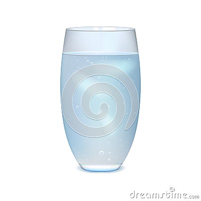 Glass of iced water Vector Illustration