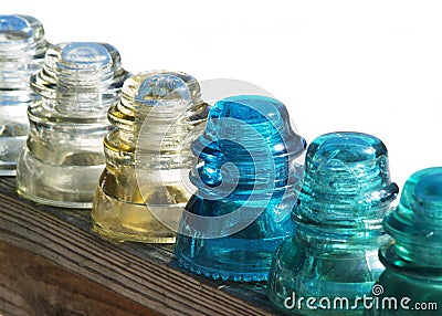 Glass insulators Stock Photo