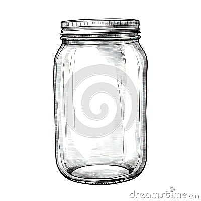 glass jam jar ai generated Cartoon Illustration