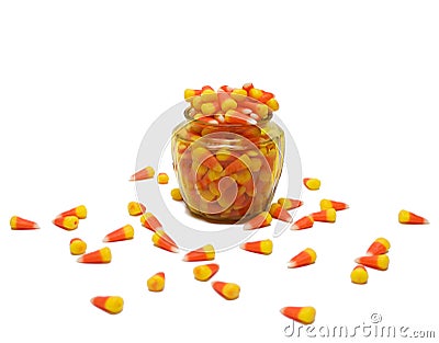 Glass Jar of Candy Corn Stock Photo