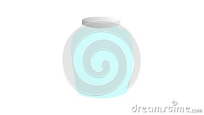 Glass Jar for canning with label. Organic, paunchy Vector Illustration