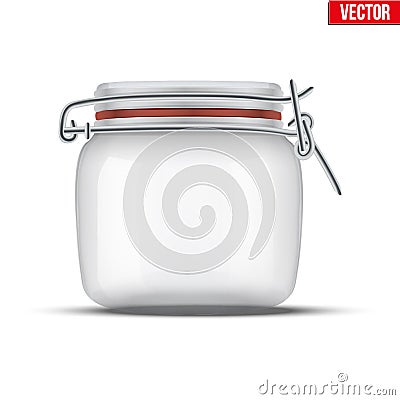 Glass Jar for canning and preserving Vector Illustration