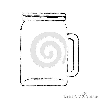 Glass jar for drinks Vector Illustration