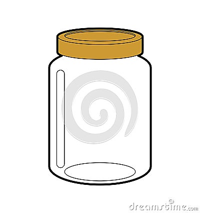 Glass jar isolated. Mason Jar Half Gallon. vector illustration Vector Illustration