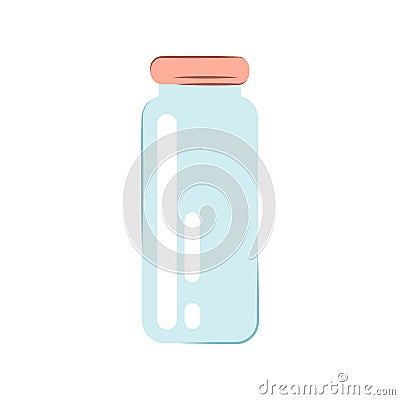 Glass jar isolated on white background. Vector flat illustration Cartoon Illustration