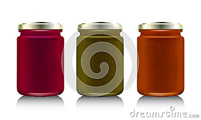 Glass jar with jam Vector Illustration