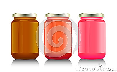 Glass jar with jam, Vector Illustration