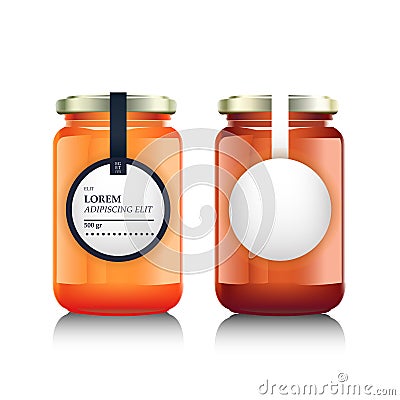 Glass jar with jam Vector Illustration