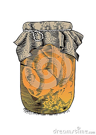 Glass jar with marinated tomatoes Vector Illustration