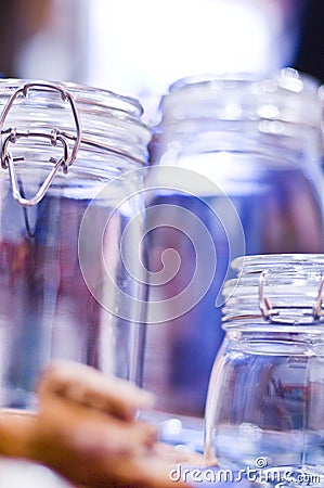 Glass jars Stock Photo