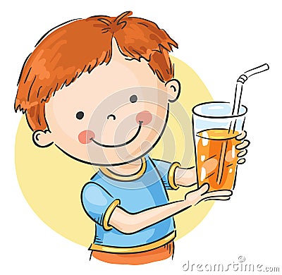 Glass of juice Vector Illustration