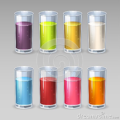 Glass of juice Vector Illustration