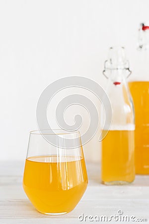 A glass of jun tea Stock Photo