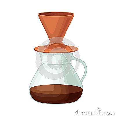 Glass Kettle for Making Tea or Coffee Vector Illustrated Element. Useful Household Item Vector Illustration