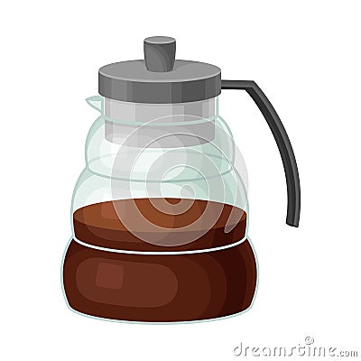 Glass Kettle for Making Tea Vector Illustrated Element. Useful Household Item Vector Illustration