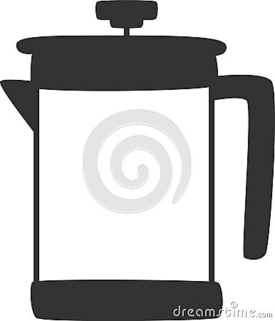 Glass Kettle Silhouette Vector Illustration