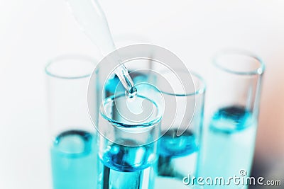 Glass laboratory chemical test in lap room. Science concept Stock Photo