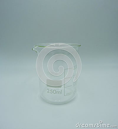 Glass labware, graduate Cylinder 50 ml white background Stock Photo