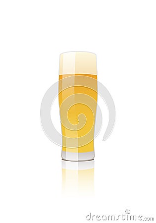 Glass of Lager Beer Vector Illustration