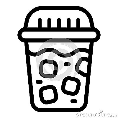 Glass latte icon outline vector. Bar drink coffee Vector Illustration