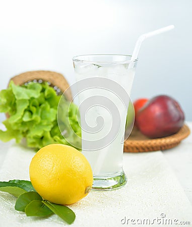 Glass of lemon juice ,healthy drink Stock Photo