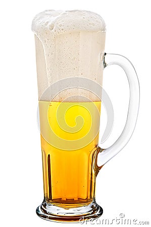 Glass of light beer Stock Photo