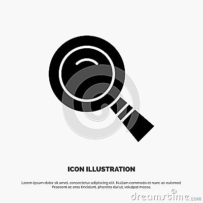 Glass, Look, Magnifying, Search solid Glyph Icon vector Vector Illustration