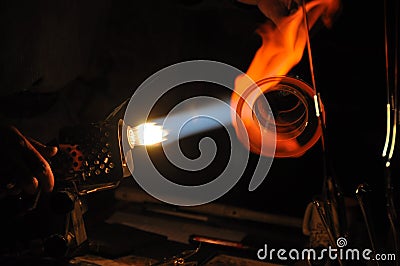 Glass making Stock Photo