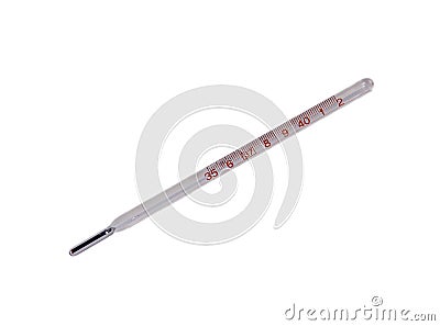 Glass mercury thermometer Stock Photo