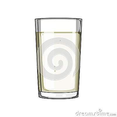 glass milk cup cartoon vector illustration Vector Illustration