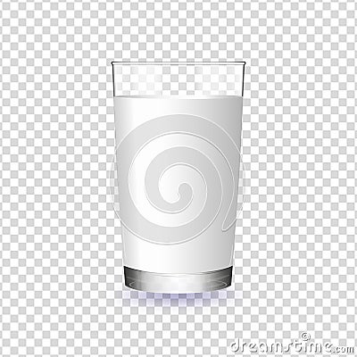 Glass of milk isolated on a transparent background Vector Illustration