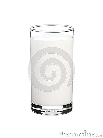 Glass of milk isolated on white background Stock Photo