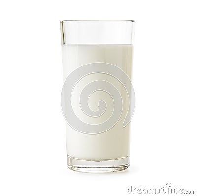 Glass of milk isolated on white with clipping path Stock Photo