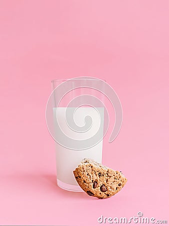 Oatmeal cookies with milk Stock Photo
