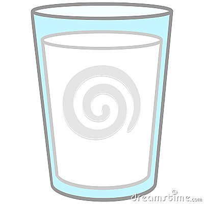 Glass of Milk Vector Illustration