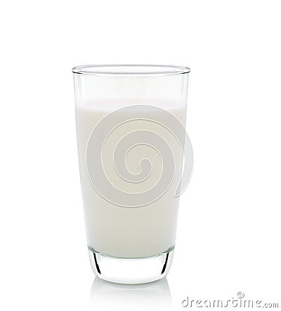 Glass of milk on white background Stock Photo