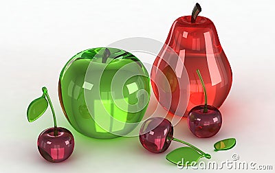 Glass Models of fruits Stock Photo