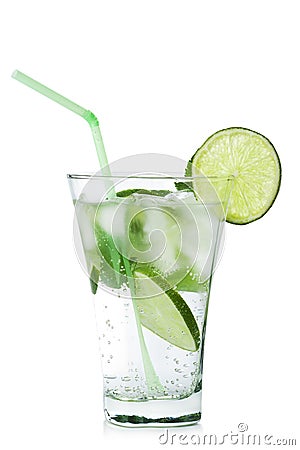 Glass of mojito isolated Stock Photo