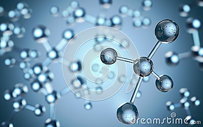 Glass Molecule Blue Science Background Stock Photo